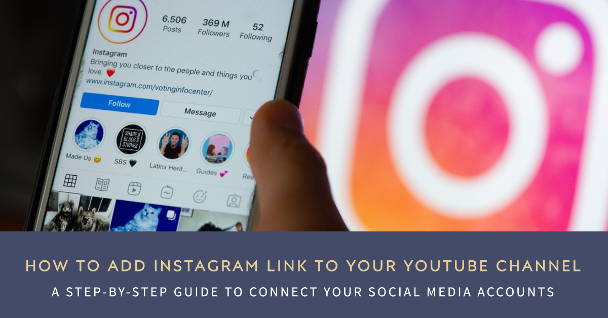 how to add instagram link to youtube channel